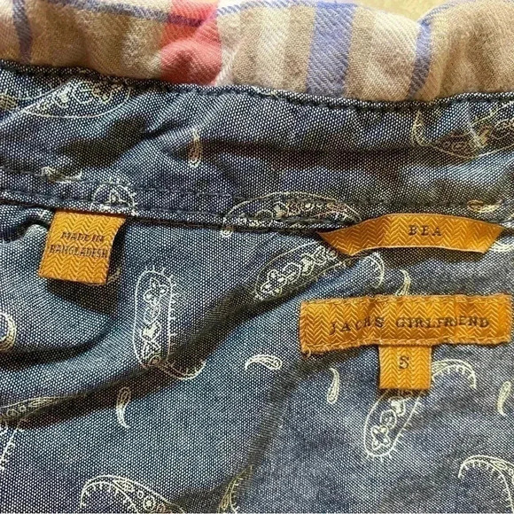 Jachs Girlfriend Bea Plaid Flannel Snap Button Down Shirt Size S - Picture 2 of 10